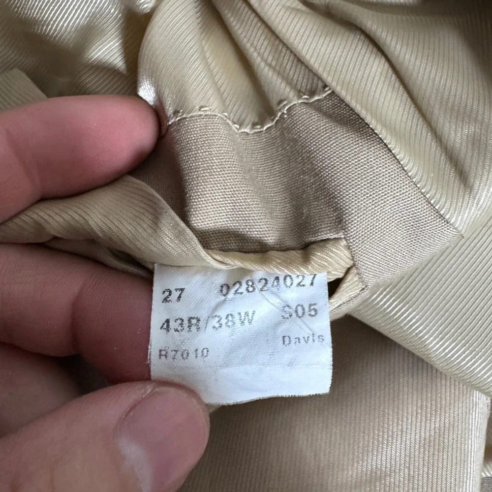Brooks Brothers 346 Suit Mens 43R 34W Khaki Solid Stretch Cotton 3-Button Blazer